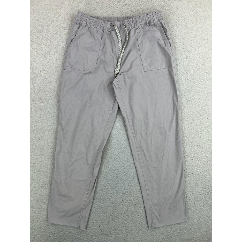 Vuori Ripstop Pants Womens Large Gray Organic Cotton Jogger Elastic Waist VW450